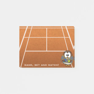 Tennisspieler Eule - Junge Post-it Klebezettel