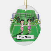 Tennisspieler - Frauen und Frauen Keramik Ornament (Rechts)