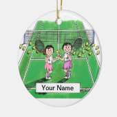 Tennisspieler - Frauen und Frauen Keramik Ornament (Links)