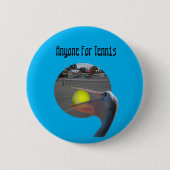 Tennisspieler Funny Pelican, Abzeichen Button (Vorderseite)