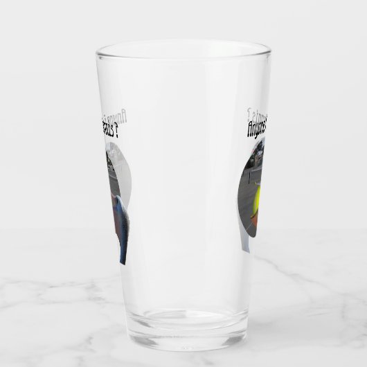 Tennisspieler Funny Pelican, Bier Glass Glas (Links)