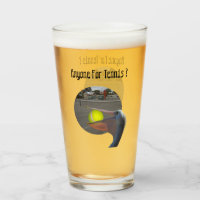 Tennisspieler Funny Pelican, Bier Glass