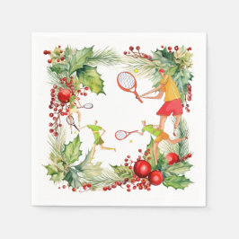 Tennisspieler für das Party zu Weihnachten Serviette