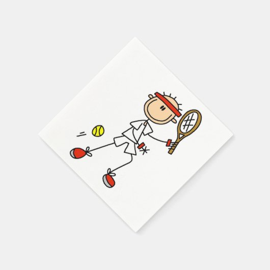 Tennisspieler für männliches Strichmännchen Serviette (Ecke)