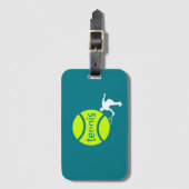 Tennisspieler Gepäckanhänger (Vorderseite Vertikal)