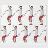 Tennisspieler Geschenkpapier (Flach)
