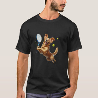 Tennisspieler Golden Retriever Hundeport Tennis T-Shirt