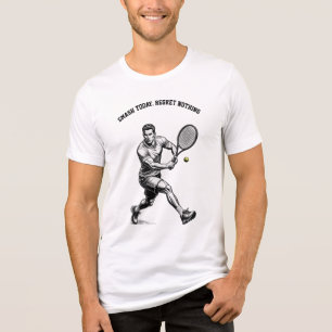 Tennisspieler Grafik T-Shirt – Dynamischer Sport Tri-Blend Shirt