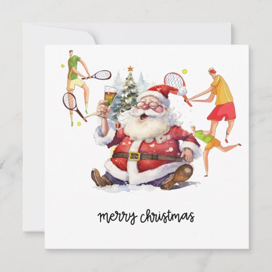 Tennisspieler hinter Weihnachten (Vorderseite)