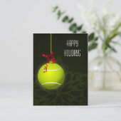 Tennisspieler Holiday Gruß Feiertagspostkarte (Stehend Vorderseite)