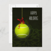 Tennisspieler Holiday Gruß Feiertagspostkarte (Vorne/Hinten)