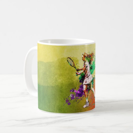 Tennisspieler Kaffeetasse (Vorderseite Links)
