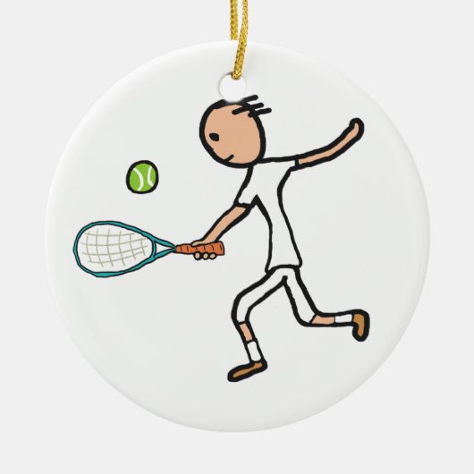 Tennisspieler Keramik Ornament (Vorne)