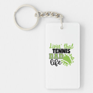 Tennisspieler Leben in diesem Tennis-Vater Schlüsselanhänger