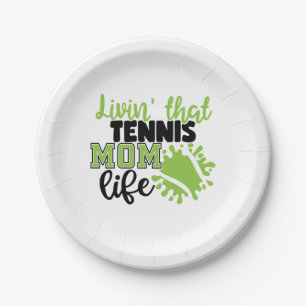 Tennisspieler Leben in dieser Tennis-Mama Pappteller