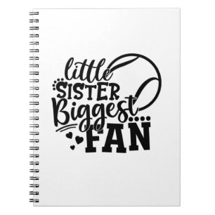 Tennisspieler Little Sister Größter Fan Tennis Notizblock