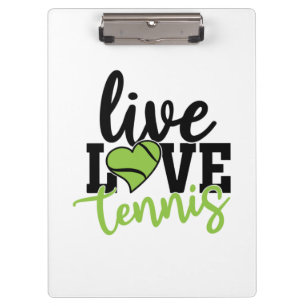 Tennisspieler   Live Love Tennis Klemmbrett