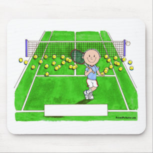 Tennisspieler, Männlich - Personalisierter Cartoon Mousepad