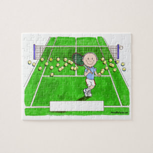 Tennisspieler, Männlich - Personalisierter Cartoon Puzzle