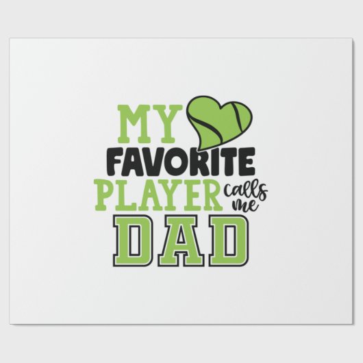 Tennisspieler | Mein Lieblings-Player ruft mich Va Geschenkpapier (Flach)