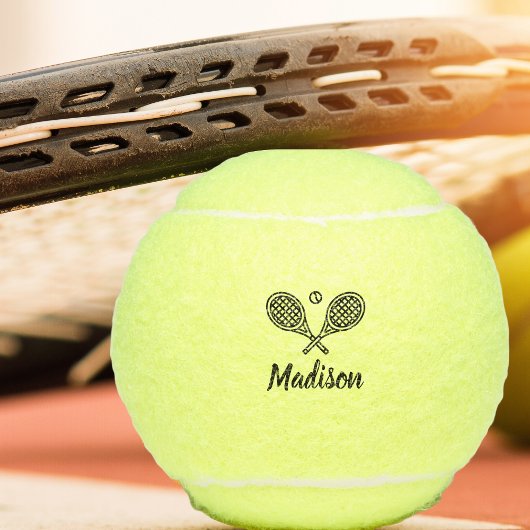 Tennisspieler mit personalisiertem Namen Mit Monog Tennisbälle