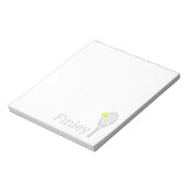 Tennisspieler mit Personalisiertem Namen Notizblock (Rotiert)