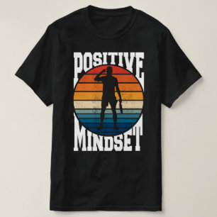 Tennisspieler mit positiver Einstellung Retro-Sonn T-Shirt