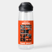 Tennisspieler mit Rollstuhl Trinkflasche (Rückseite)