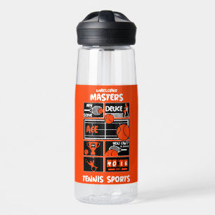 Tennisspieler mit Rollstuhl Trinkflasche