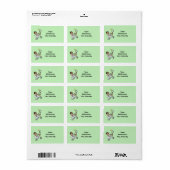 Tennisspieler mit schwarzem Haar adressieren Etike Adressaufkleber (Vorne)