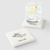 Tennisspieler mit Text für Astronauten Steinuntersetzer (Seitenansicht)