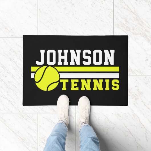 Tennisspieler NAME Ball Game Court Personalisiert Fußmatte (Indoor)