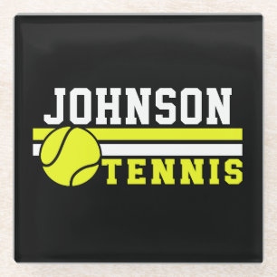 Tennisspieler NAME Ball Game Court Personalisiert Glasuntersetzer