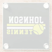 Tennisspieler NAME Ball Game Court Personalisiert Glasuntersetzer (Rückseite)