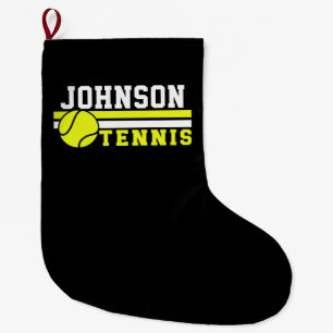 Tennisspieler NAME Ball Game Court Personalisiert Großer Weihnachtsstrumpf