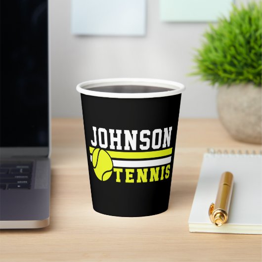 Tennisspieler NAME Ball Game Court Personalisiert Pappbecher (InSitu)