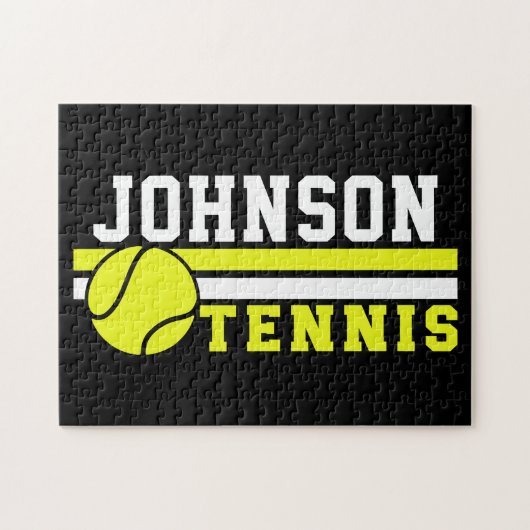 Tennisspieler NAME Ball Game Court Personalisiert Puzzle (Horizontal)