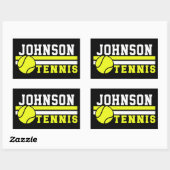 Tennisspieler NAME Ball Game Court Personalisiert Rechteckiger Aufkleber (Blatt)