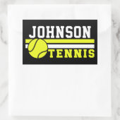 Tennisspieler NAME Ball Game Court Personalisiert Rechteckiger Aufkleber (Tasche)