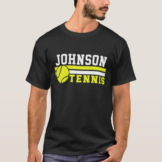 Tennisspieler NAME Ball Game Court Personalisiert T-Shirt (Vorderseite)