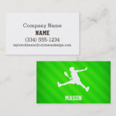 Tennisspieler; Neon Green Strips Visitenkarte (Vorne/Hinten)