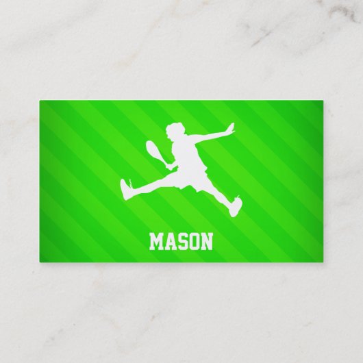 Tennisspieler; Neon Green Strips Visitenkarte (Rückseite)