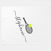 Tennisspieler Personalisiert Monogram Gemütliche B Fleecedecke (Vorderseite (Horizontal))