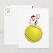 Tennisspieler Postkarte (Vorne/Hinten)
