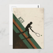 Tennisspieler Postkarte (Vorne/Hinten)