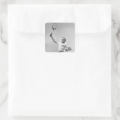 Tennisspieler Quadratischer Aufkleber (Tasche)