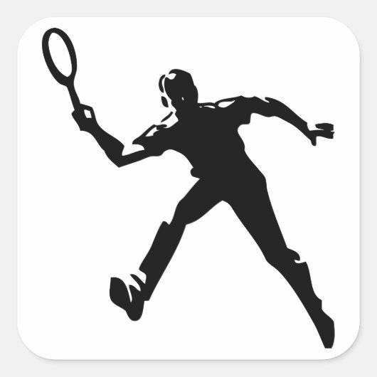 Tennisspieler Quadratischer Aufkleber (Vorderseite)