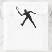 Tennisspieler Quadratischer Aufkleber (Tasche)