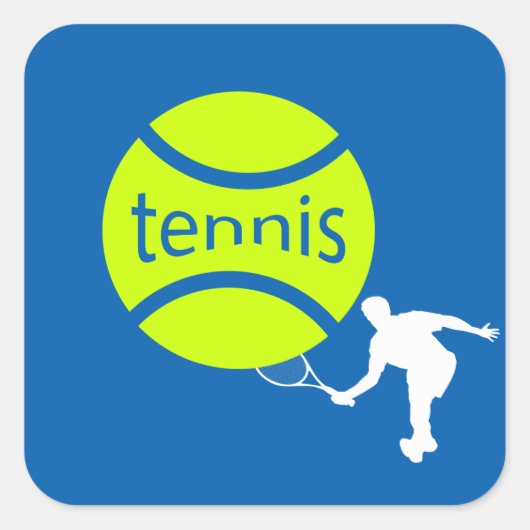 Tennisspieler Quadratischer Aufkleber (Vorderseite)