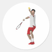 Tennisspieler Runder Aufkleber (Vorderseite)